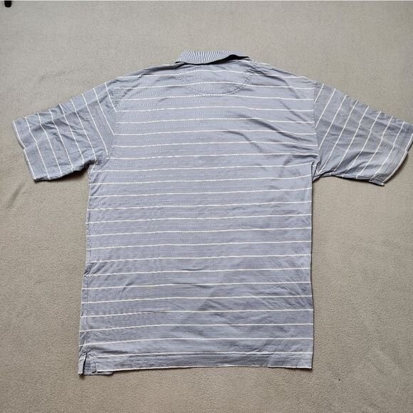 Gary Player Grey Striped Short Sleeve Golf Polo Shirt Sz Large - Picture 2 of 10